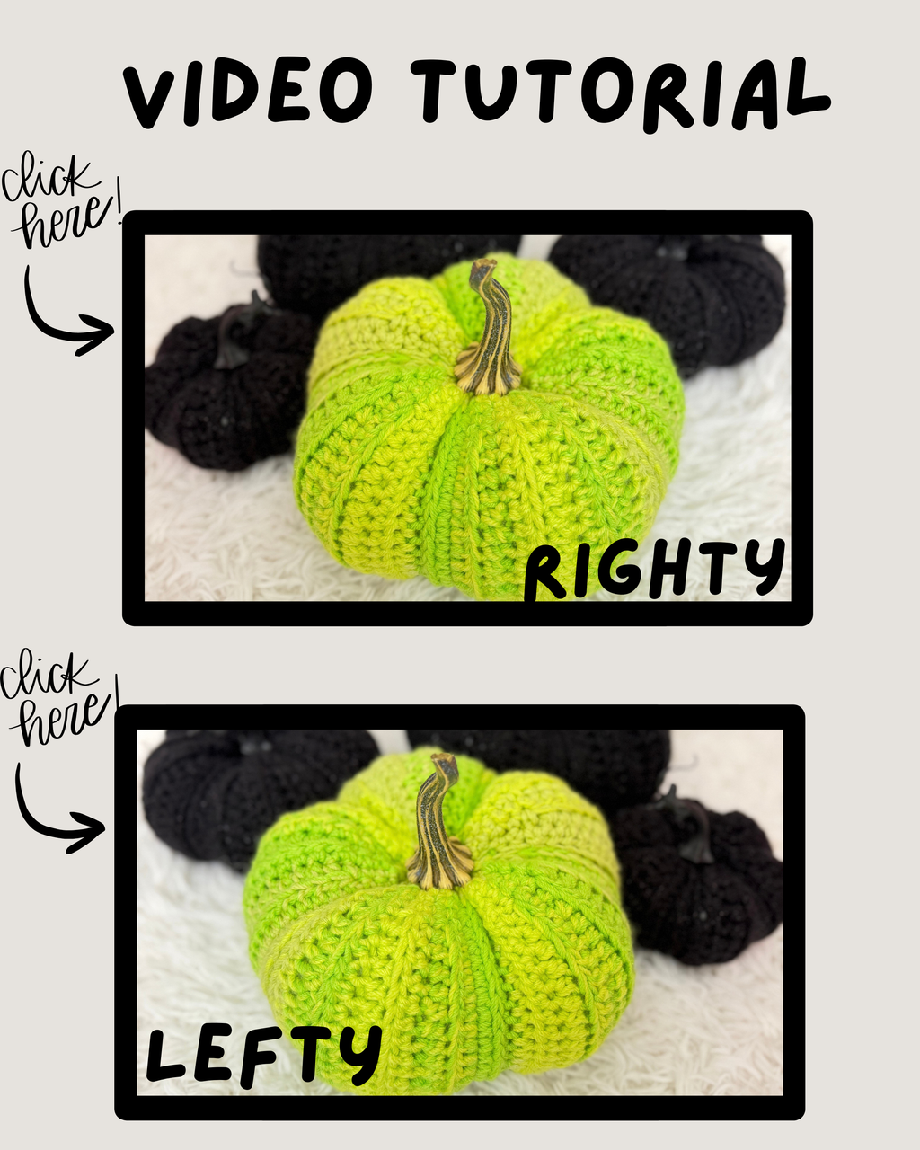 Cauldron Pumpkin ✦ Pattern & Video Tutorial (Lefty & Righty)