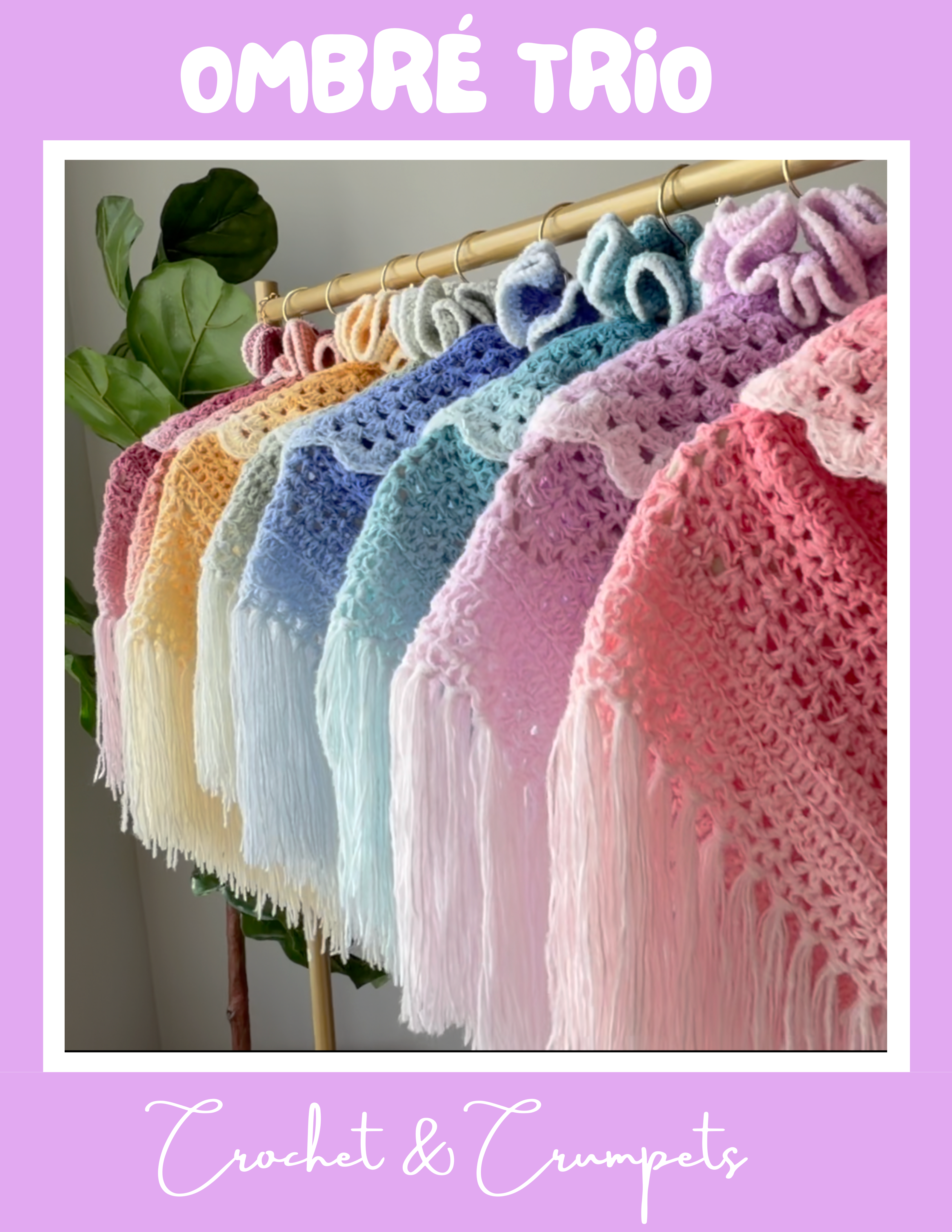 Ombré Trio - Shawl + Bandana + Scrunchie
