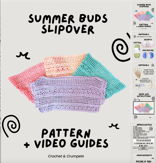 Summer Buds Blouse ✦Crochet Pattern + Video Guides