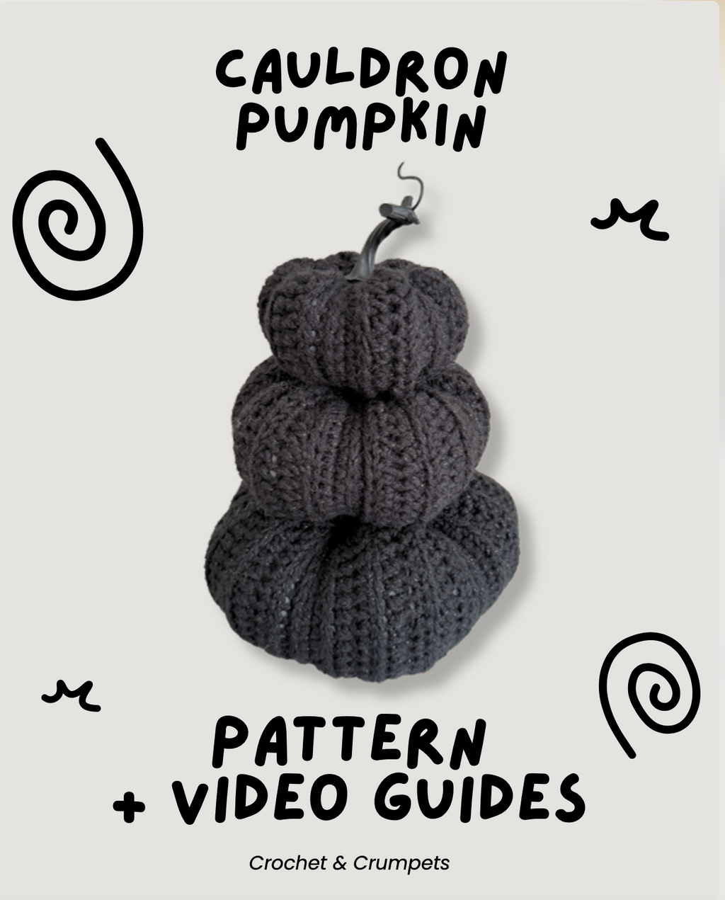 Cauldron Pumpkin ✦ Pattern & Video Tutorial (Lefty & Righty)