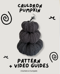 Cauldron Pumpkin ✦ Pattern & Video Tutorial (Lefty & Righty)