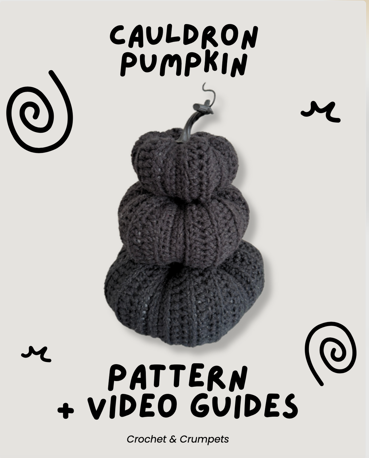 Cauldron Pumpkin ✦ Pattern & Video Tutorial (Lefty & Righty)